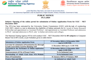 UGC NET 2024 December Session Application Form Starts, Apply Online ugc net